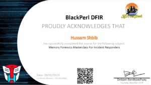 blackperl certification for memory forensics